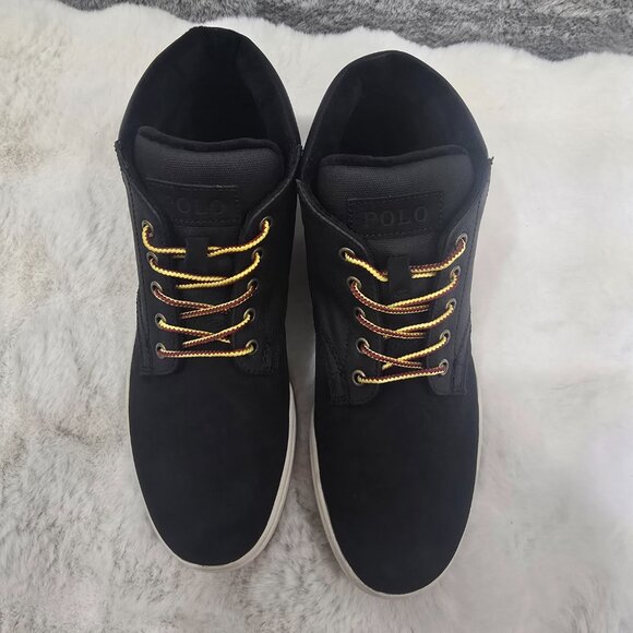 Polo Ralph Lauren Black Nubuck Canvas Sneaker Boot Men's Sizes NEW Quiet Luxury - Picture 7 of 10